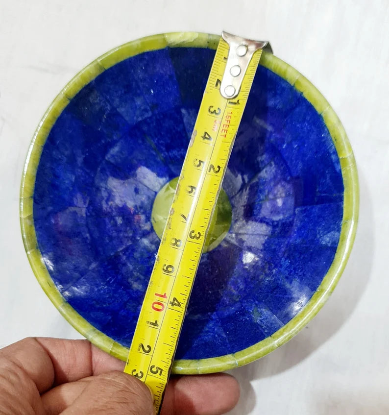 Handmade Royal Blue Lapis Lazuli with Jade Bowl – Afghanistan