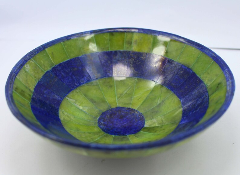 Handmade Royal Blue Lapis Lazuli with Jade Bowl – Afghanistan
