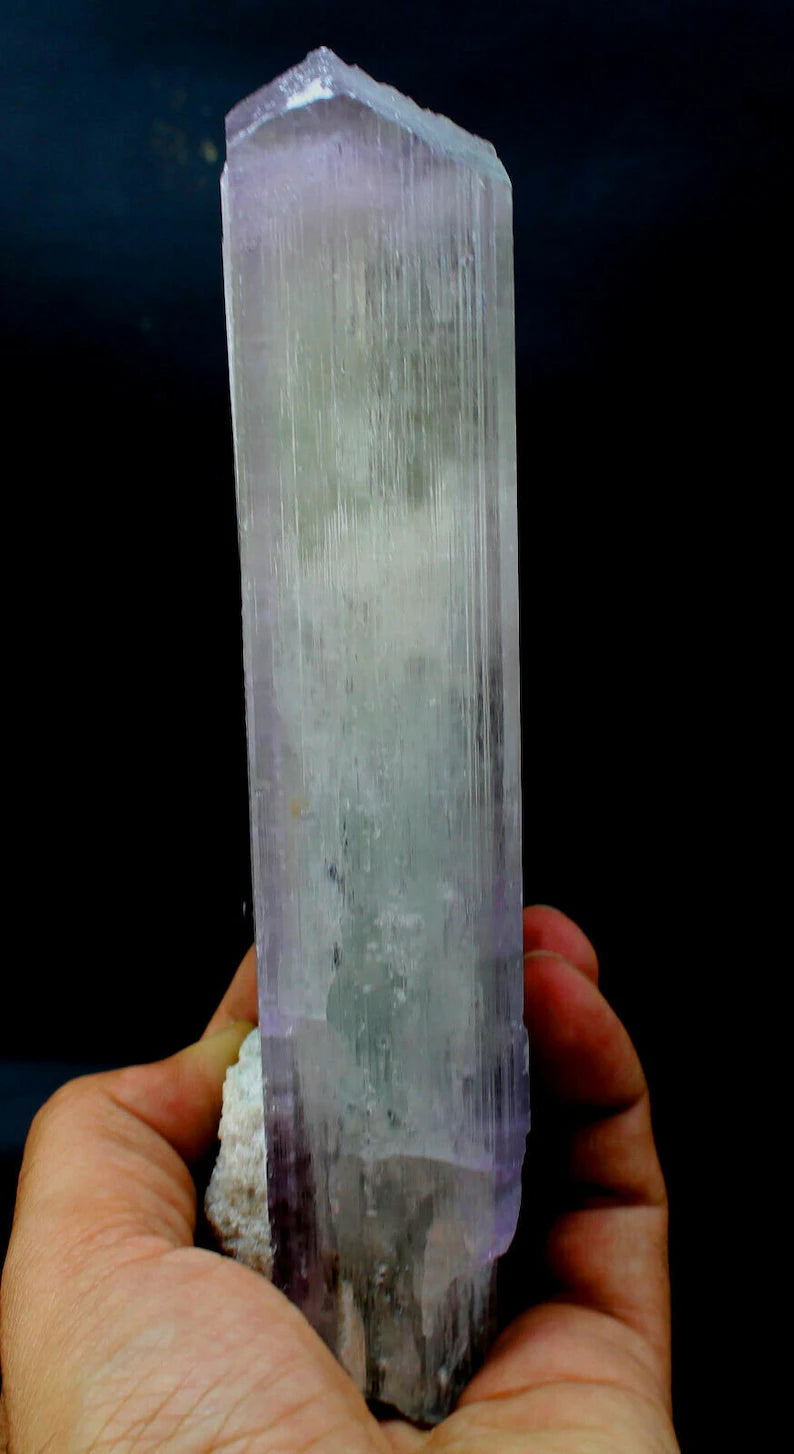549 gm Natural Terminated V-Shaped Twin Bi-Color Gemmy Kunzite Crystal | Afghanistan
