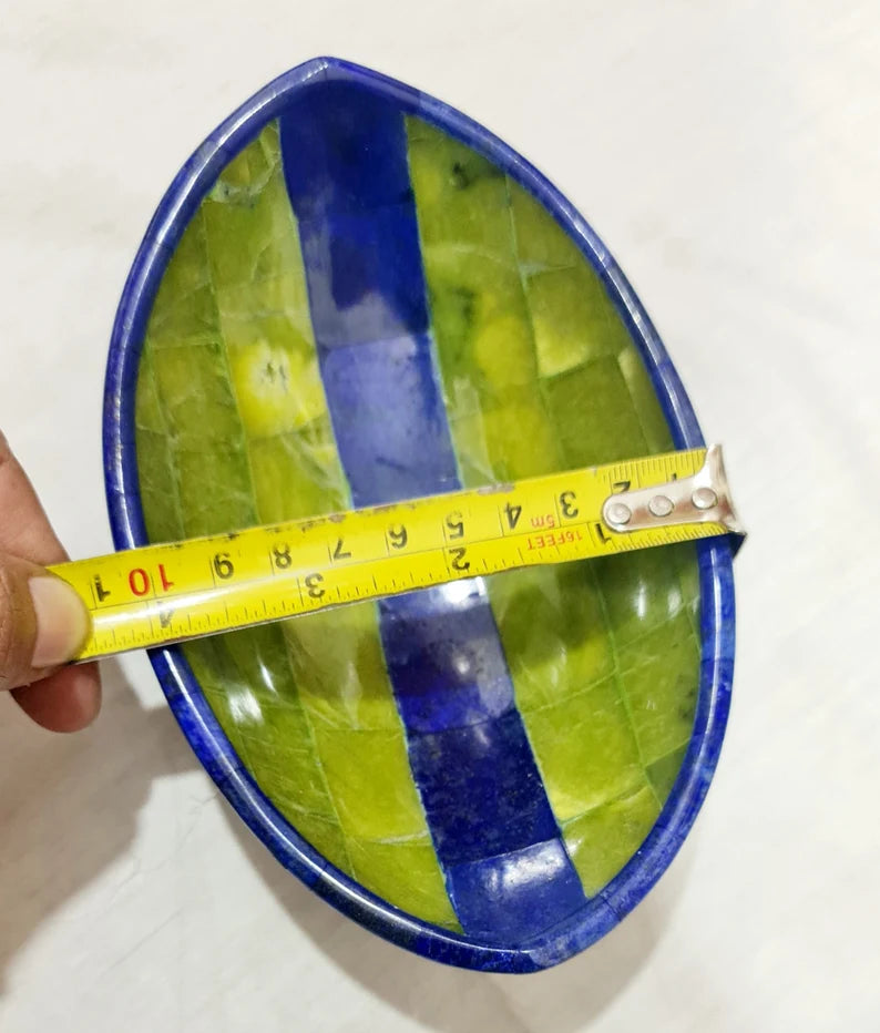 Handmade Royal Blue Lapis Lazuli with Jade Bowl – Afghanistan