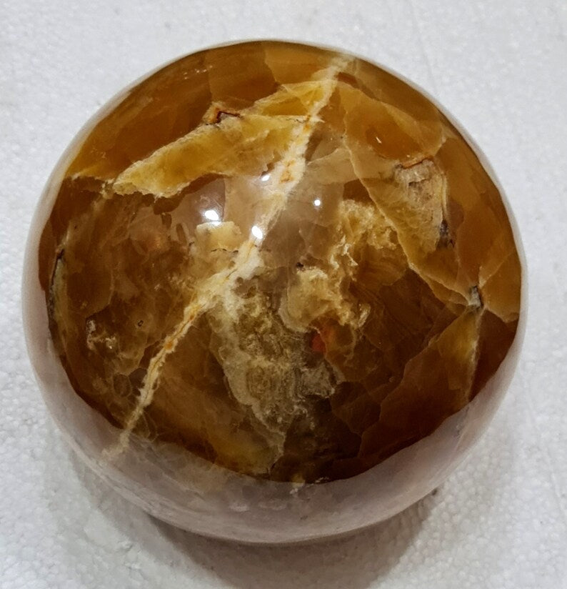 6.8 kg Handmade Honey Calcite Polished Healing Sphere – 170 mm