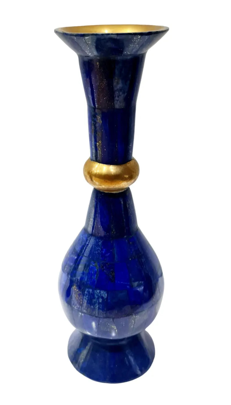 Handcrafted High-Quality Lapis Lazuli Pair Flower Vases – Afghanistan