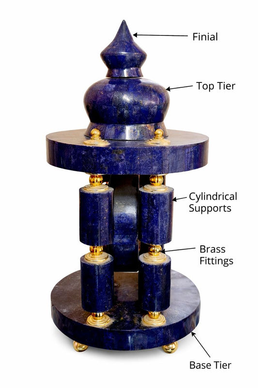 Handcrafted High Quality Lapis Lazuli Clock Decorative Tower – 4180 g | Afghan Stone Art