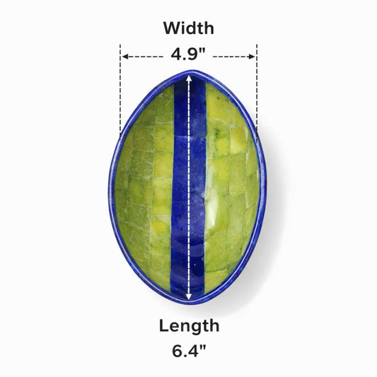 Handmade Royal Blue Lapis Lazuli with Jade Bowl – Afghanistan