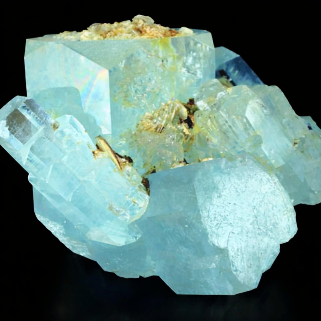 609 g High-Grade Terminated Gemmy Natural Sky Blue Aquamarine Crystal Cluster