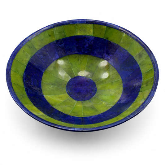 Handmade Royal Blue Lapis Lazuli with Jade Bowl – Afghanistan