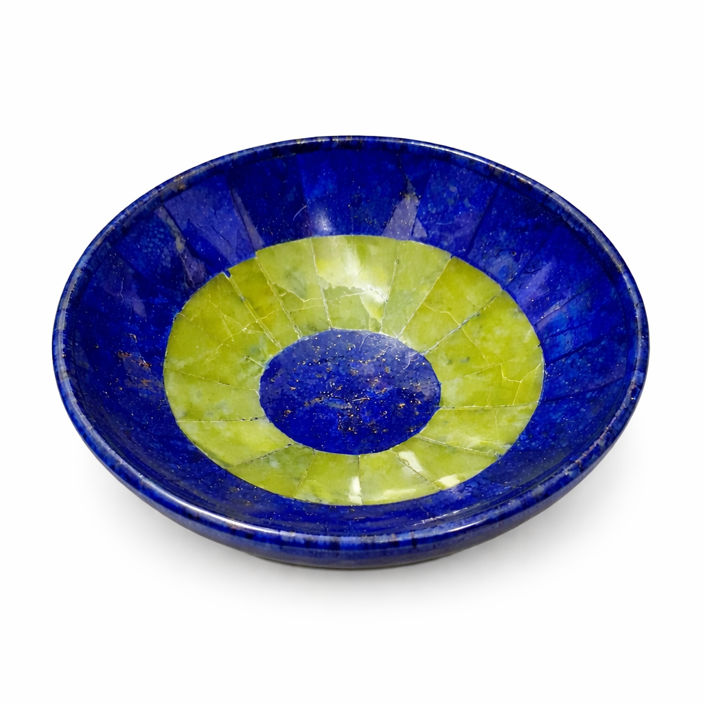 Handmade Royal Blue Lapis Lazuli with Jade Bowl – Afghanistan