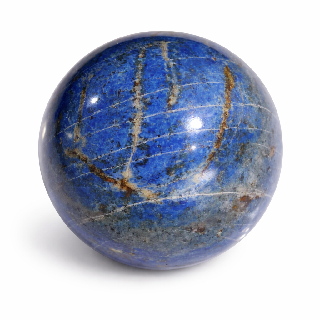 AAA Grade Handmade Royal Blue Madani Lapis Lazuli with Pyrite Polished Healing Sphere