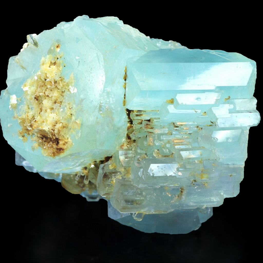 609 g High-Grade Terminated Gemmy Natural Sky Blue Aquamarine Crystal Cluster