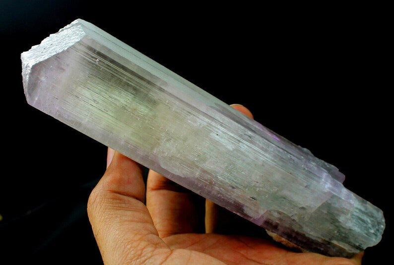 549 gm Natural Terminated V-Shaped Twin Bi-Color Gemmy Kunzite Crystal | Afghanistan