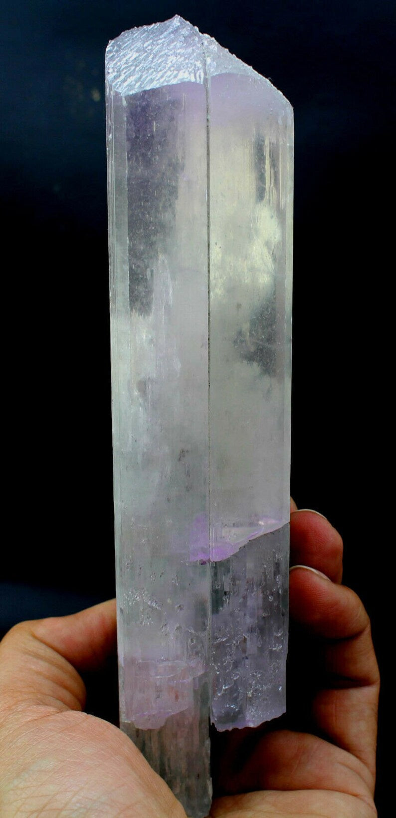 549 gm Natural Terminated V-Shaped Twin Bi-Color Gemmy Kunzite Crystal | Afghanistan
