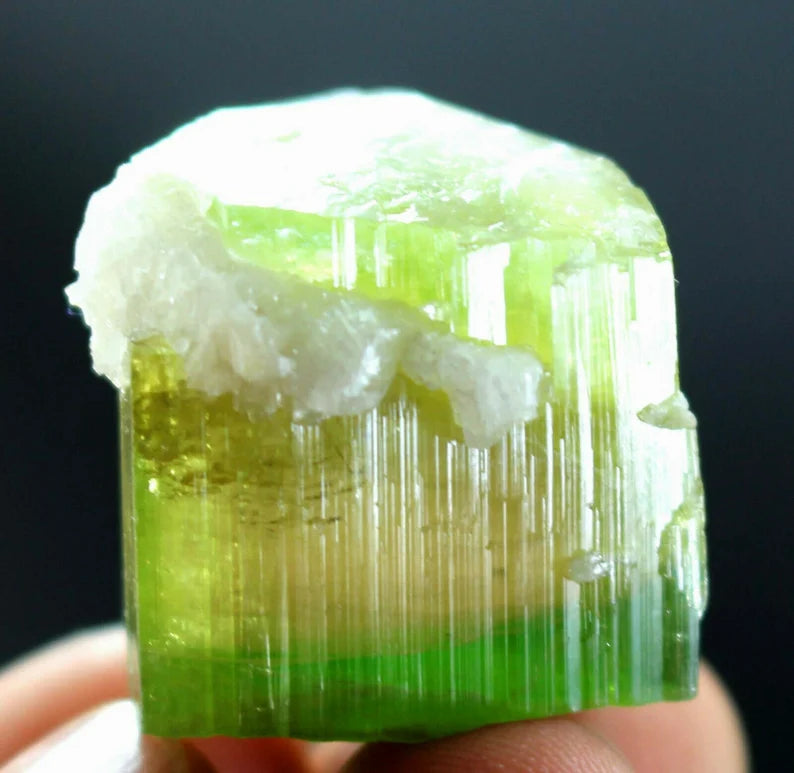 110 CT Terminated Natural Tri-Color Pink Cap Paprok Tourmaline Crystal | Afghanistan (21 × 21 × 21 mm)