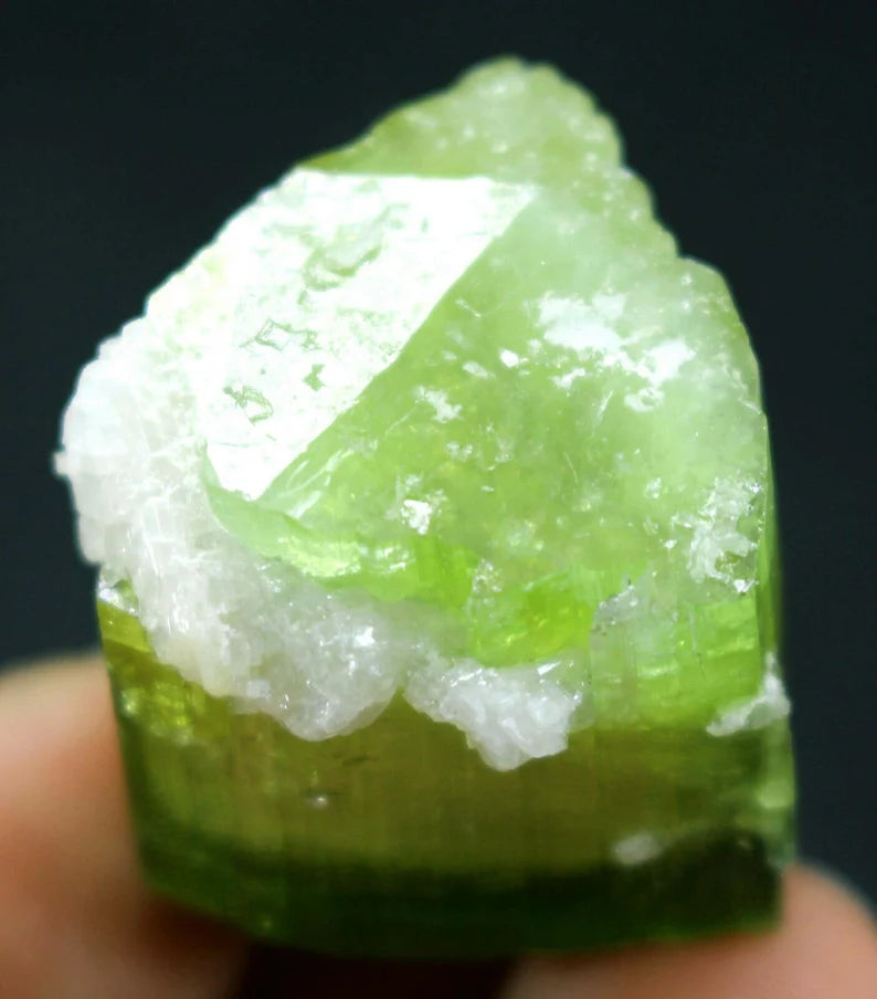 110 CT Terminated Natural Tri-Color Pink Cap Paprok Tourmaline Crystal | Afghanistan (21 × 21 × 21 mm)