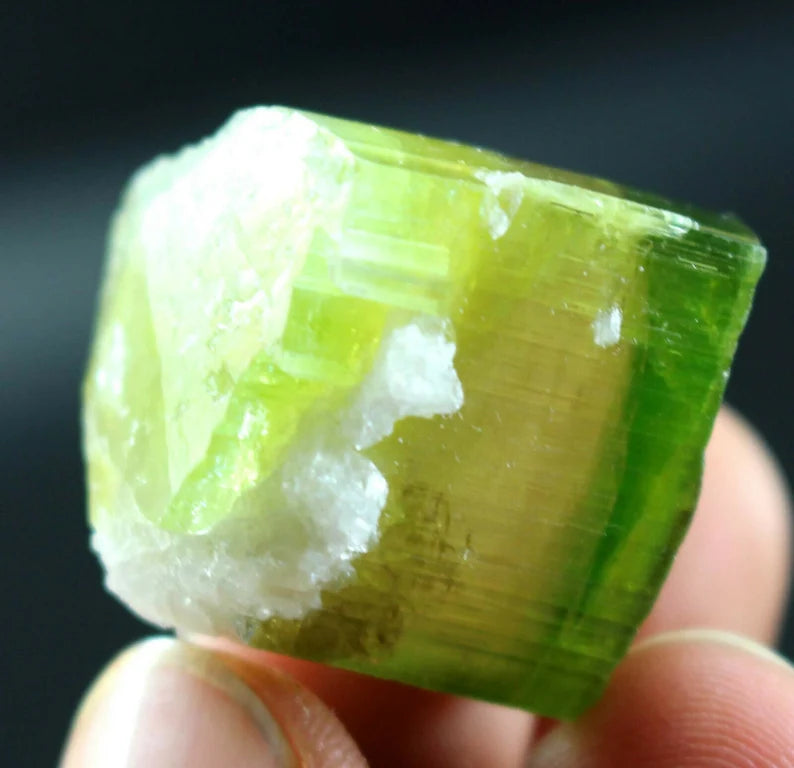 110 CT Terminated Natural Tri-Color Pink Cap Paprok Tourmaline Crystal | Afghanistan (21 × 21 × 21 mm)