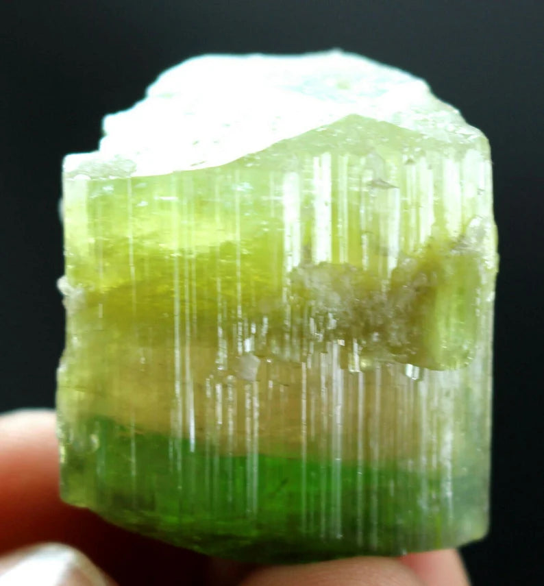 110 CT Terminated Natural Tri-Color Pink Cap Paprok Tourmaline Crystal | Afghanistan (21 × 21 × 21 mm)