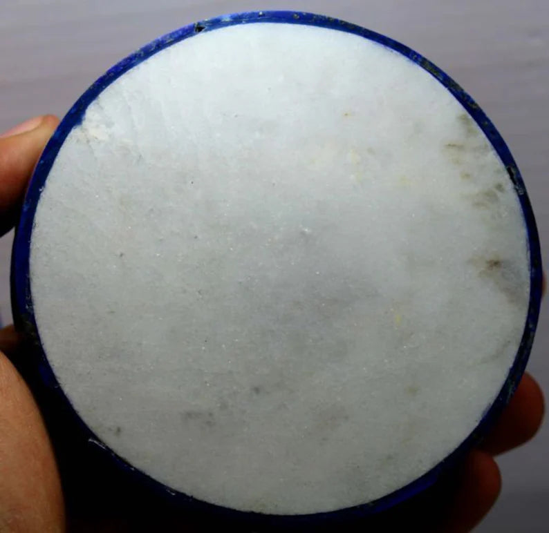 Handmade Royal Blue Lapis Lazuli & Marble Jewelry Box – Decorative