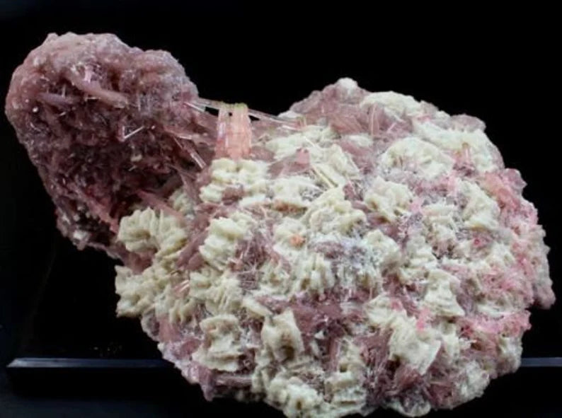 1193 g Large Undamaged Pink Tourmaline Crystal Cluster with Lepidolite & Albite