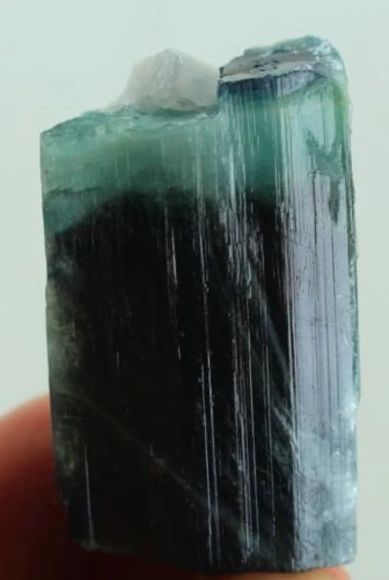 54 gm Terminated Blue Cap Tri Color Tourmaline