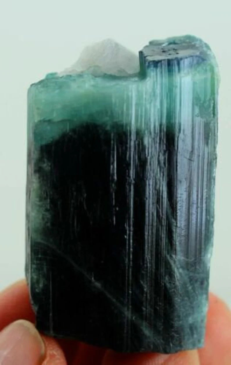 54 gm Terminated Blue Cap Tri Color Tourmaline
