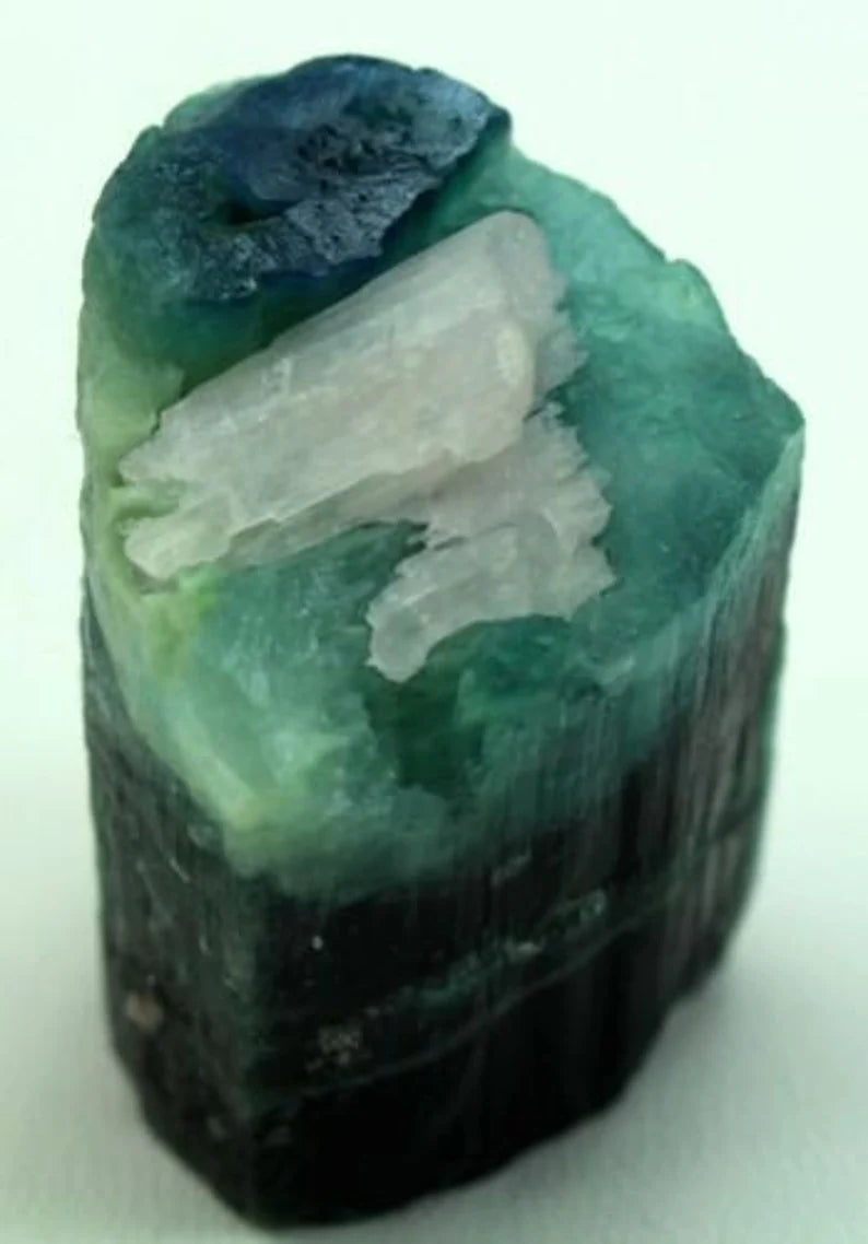 54 gm Terminated Blue Cap Tri Color Tourmaline