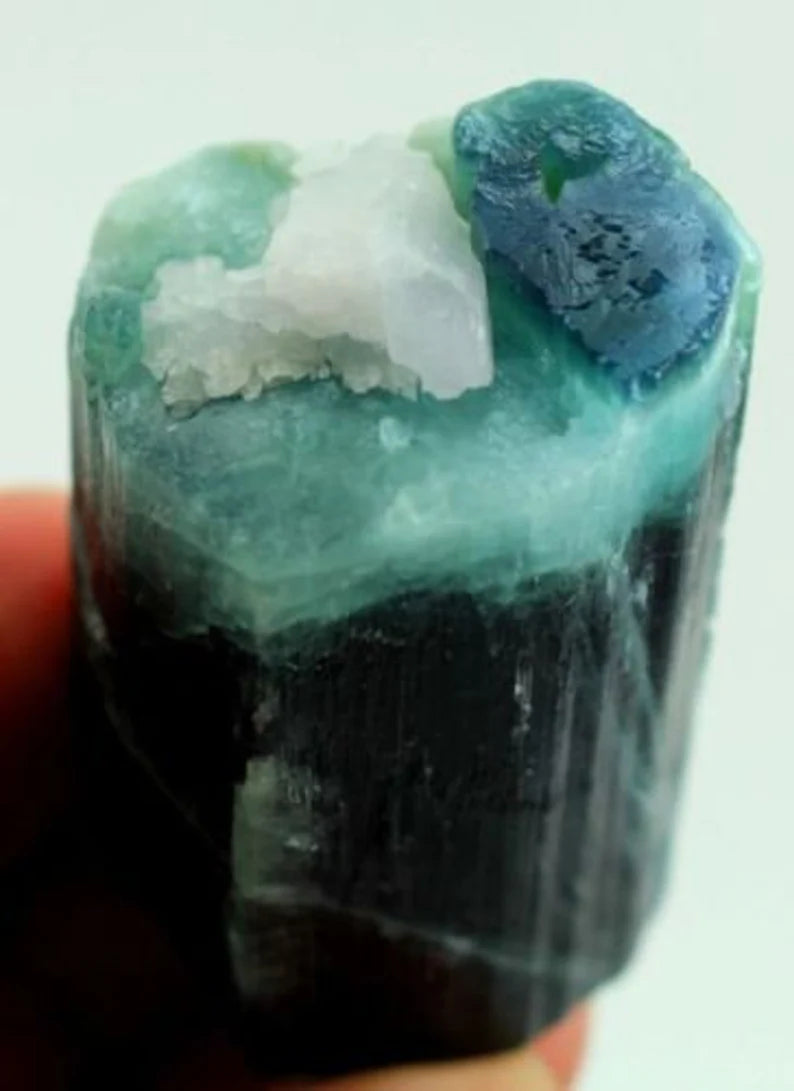 54 gm Terminated Blue Cap Tri Color Tourmaline