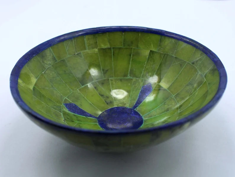 Handmade Royal Blue Lapis Lazuli with Jade Bowl – Afghanistan