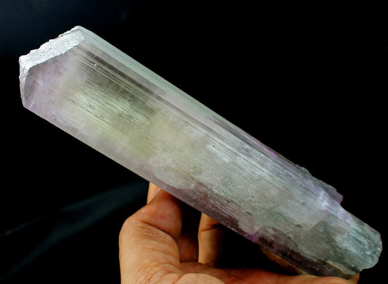549 gm Natural Terminated V-Shaped Twin Bi-Color Gemmy Kunzite Crystal | Afghanistan