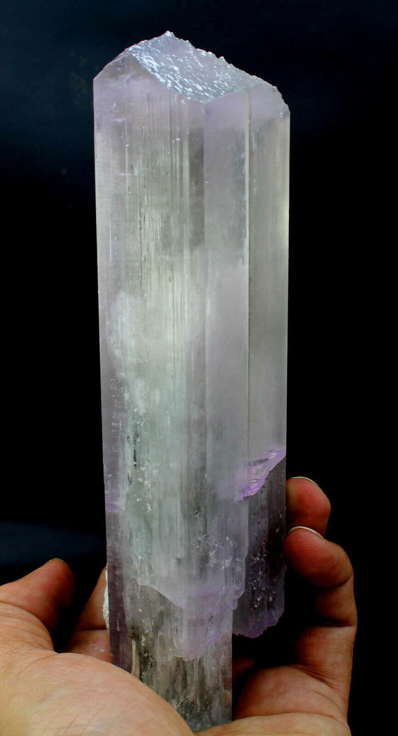 549 gm Natural Terminated V-Shaped Twin Bi-Color Gemmy Kunzite Crystal | Afghanistan
