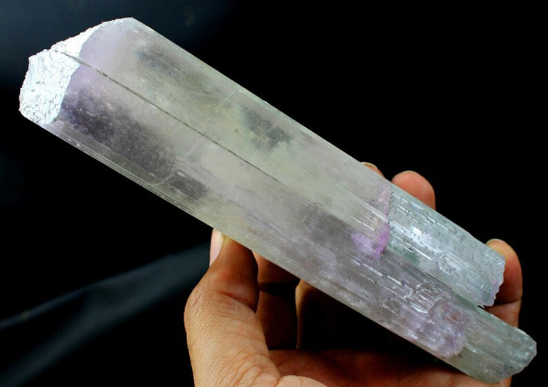 549 gm Natural Terminated V-Shaped Twin Bi-Color Gemmy Kunzite Crystal | Afghanistan