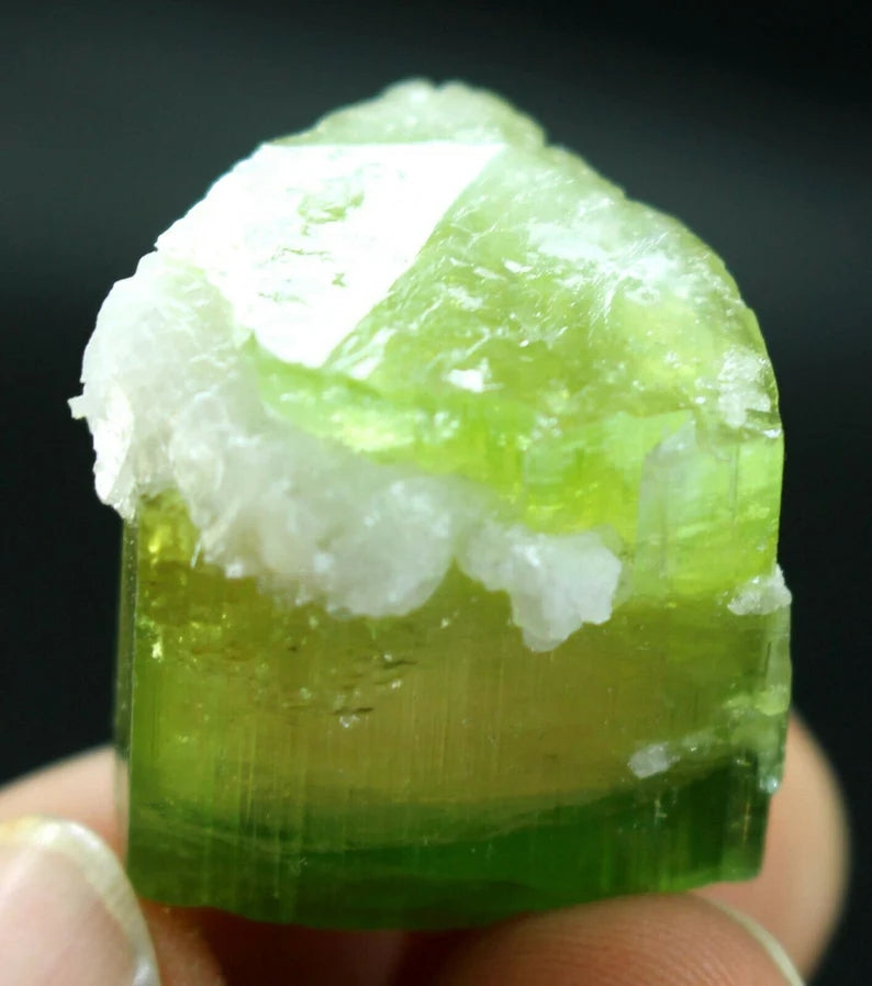 110 CT Terminated Natural Tri-Color Pink Cap Paprok Tourmaline Crystal | Afghanistan (21 × 21 × 21 mm)