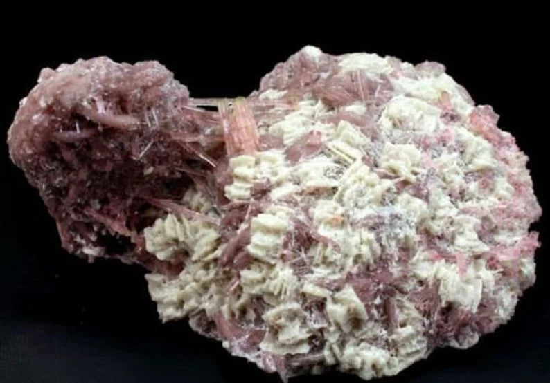 1193 g Large Undamaged Pink Tourmaline Crystal Cluster with Lepidolite & Albite