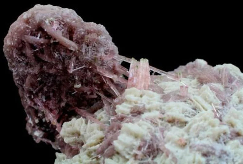 1193 g Large Undamaged Pink Tourmaline Crystal Cluster with Lepidolite & Albite