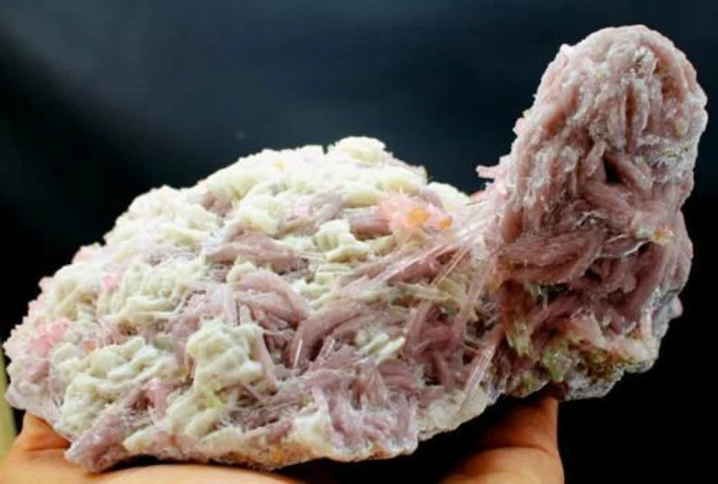 1193 g Large Undamaged Pink Tourmaline Crystal Cluster with Lepidolite & Albite