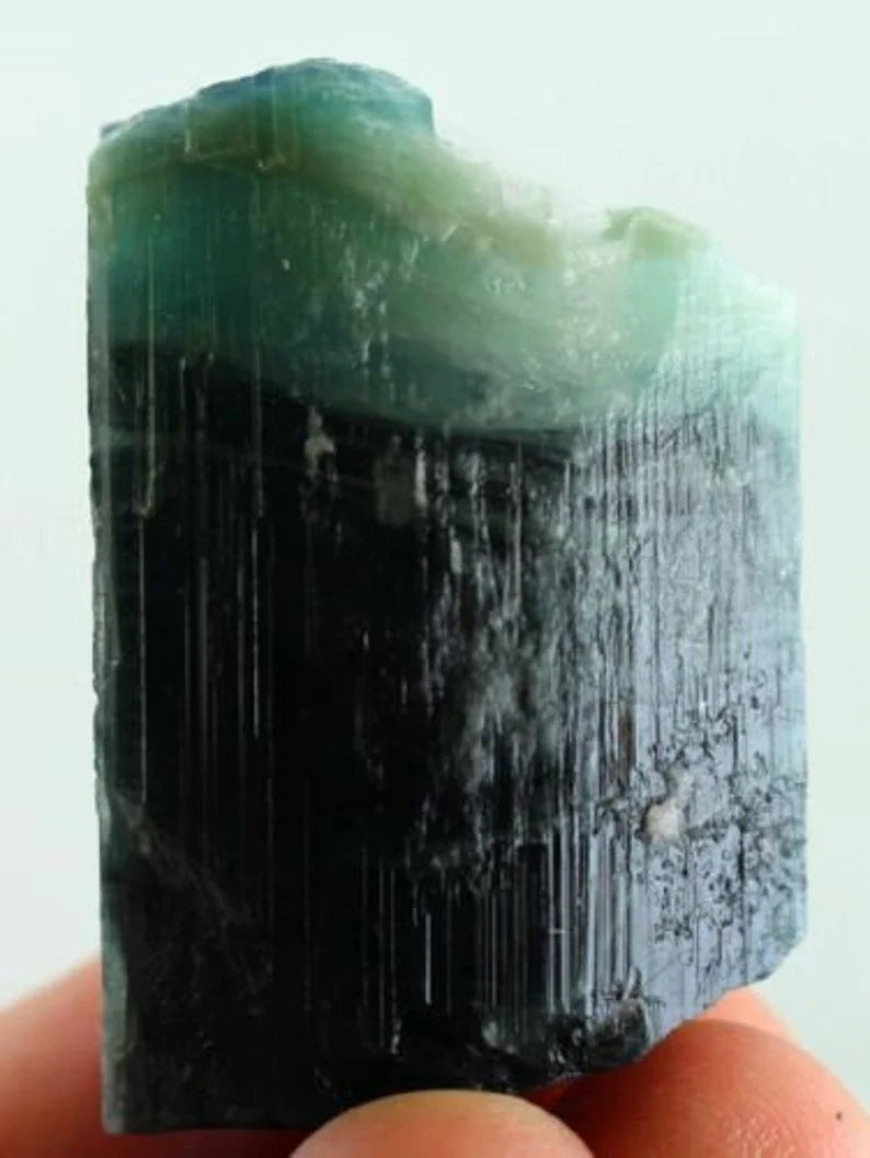 54 gm Terminated Blue Cap Tri Color Tourmaline