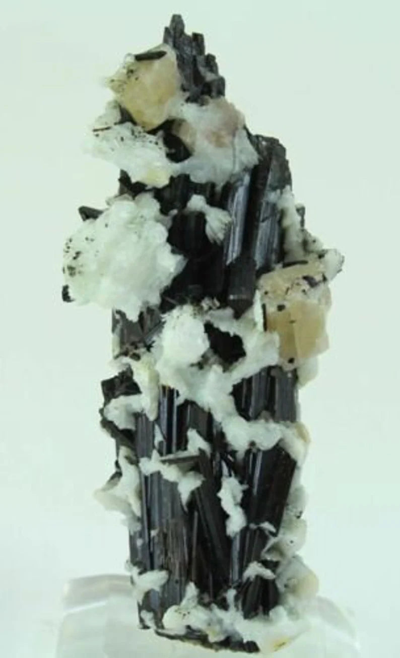 95 g Terminated Apatite with Albite on Schorl Tourmaline Crystal Cluster – Skardu (128 × 51 × 17 mm)