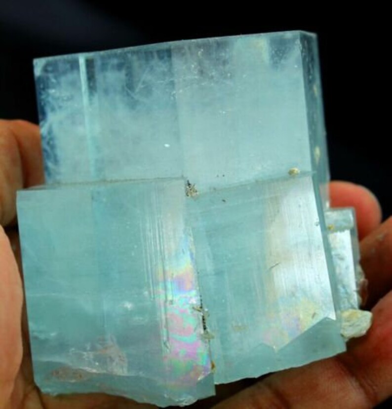 390 Gm Undamaged & Terminated Natural Gemmy Sky Blue Stepped Aquamarine Crystal – Nagar Origin