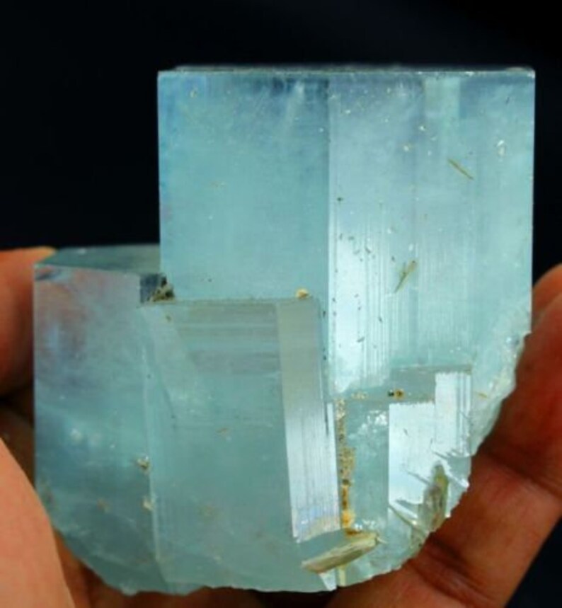 390 Gm Undamaged & Terminated Natural Gemmy Sky Blue Stepped Aquamarine Crystal – Nagar Origin