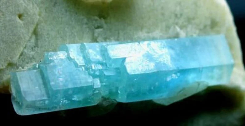 553 Gm Undamaged Natural DT Aquamarine Crystals with Smoky Quartz on Feldspar – Afghan Origin