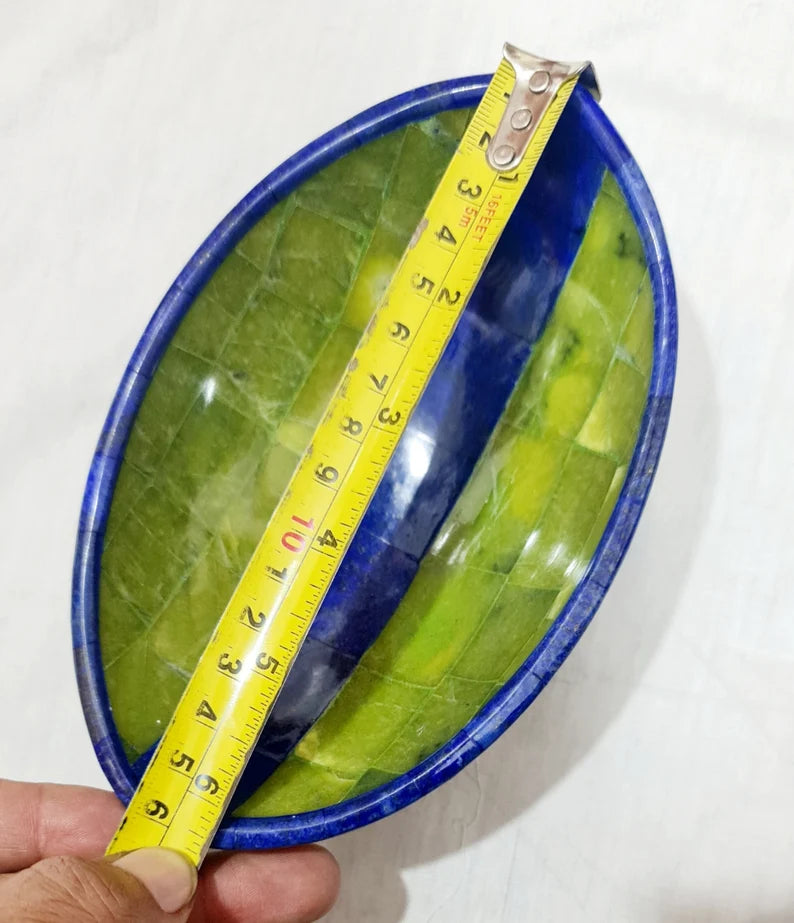 Handmade Royal Blue Lapis Lazuli with Jade Bowl – Afghanistan