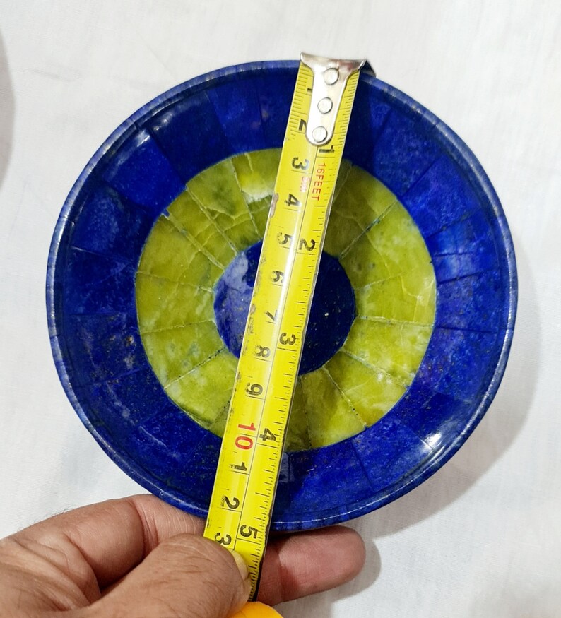 Handmade Royal Blue Lapis Lazuli with Jade Bowl – Afghanistan