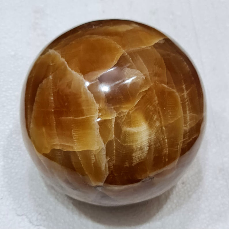 6.8 kg Handmade Honey Calcite Polished Healing Sphere – 170 mm