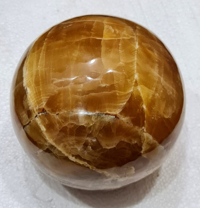 6.8 kg Handmade Honey Calcite Polished Healing Sphere – 170 mm