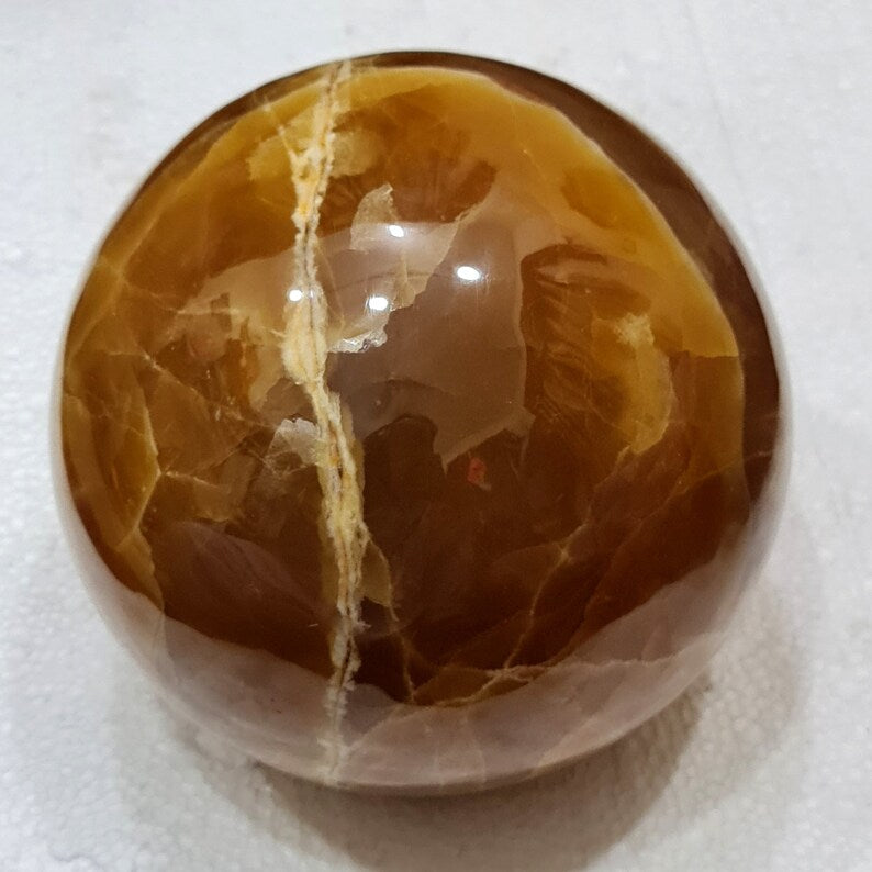 6.8 kg Handmade Honey Calcite Polished Healing Sphere – 170 mm