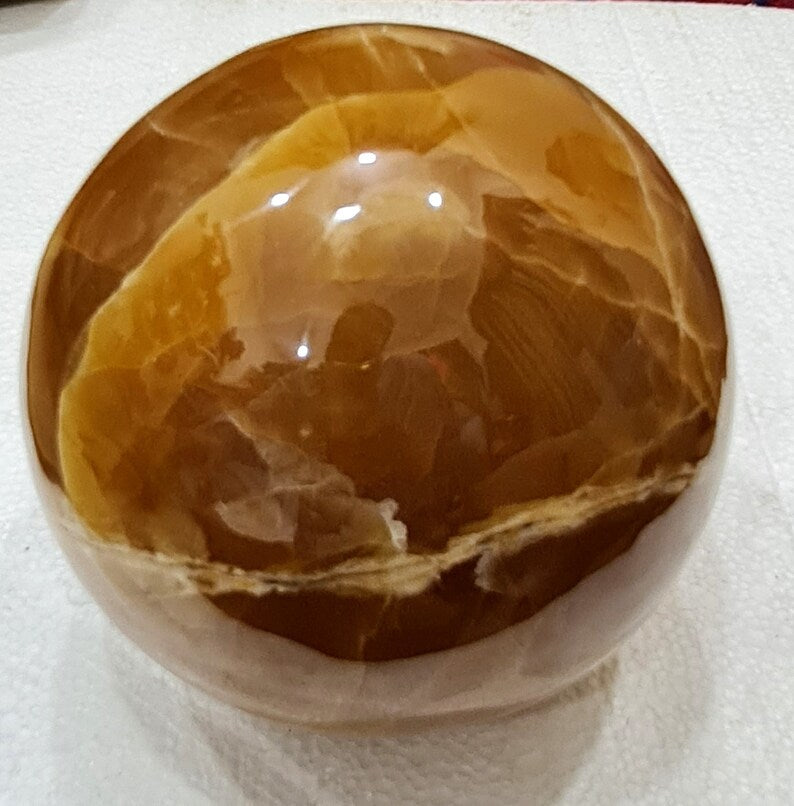 6.8 kg Handmade Honey Calcite Polished Healing Sphere – 170 mm