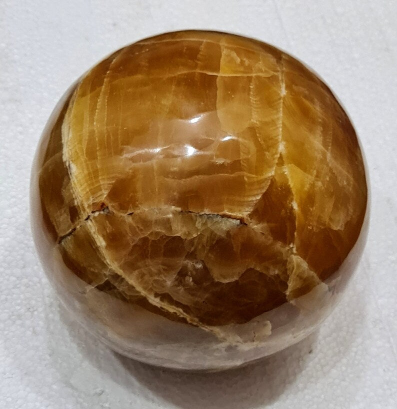6.8 kg Handmade Honey Calcite Polished Healing Sphere – 170 mm