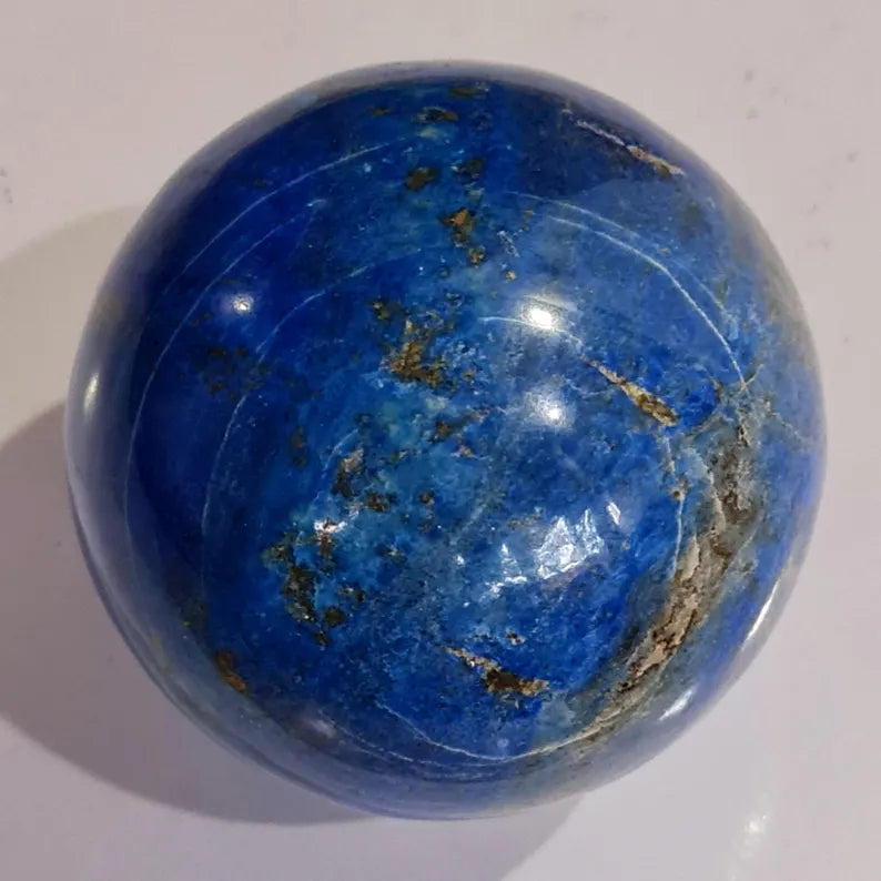 AAA Grade Handmade Royal Blue Madani Lapis Lazuli with Pyrite Polished Healing Sphere