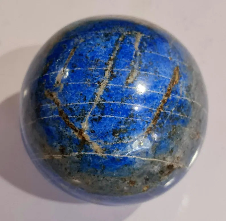 AAA Grade Handmade Royal Blue Madani Lapis Lazuli with Pyrite Polished Healing Sphere