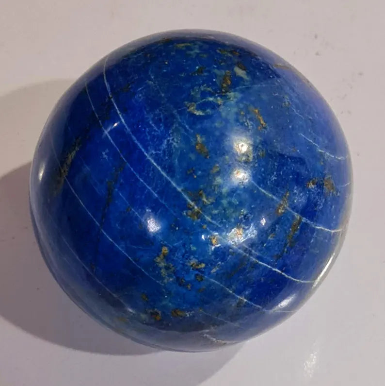 AAA Grade Handmade Royal Blue Madani Lapis Lazuli with Pyrite Polished Healing Sphere
