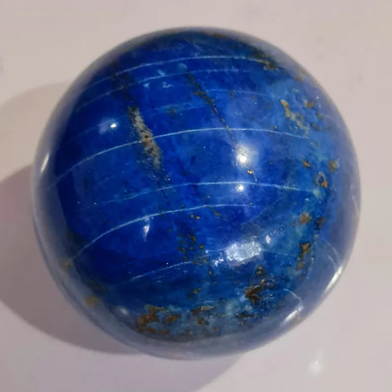 AAA Grade Handmade Royal Blue Madani Lapis Lazuli with Pyrite Polished Healing Sphere