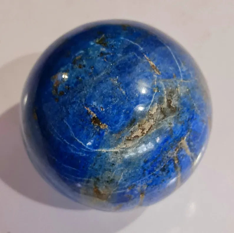 AAA Grade Handmade Royal Blue Madani Lapis Lazuli with Pyrite Polished Healing Sphere